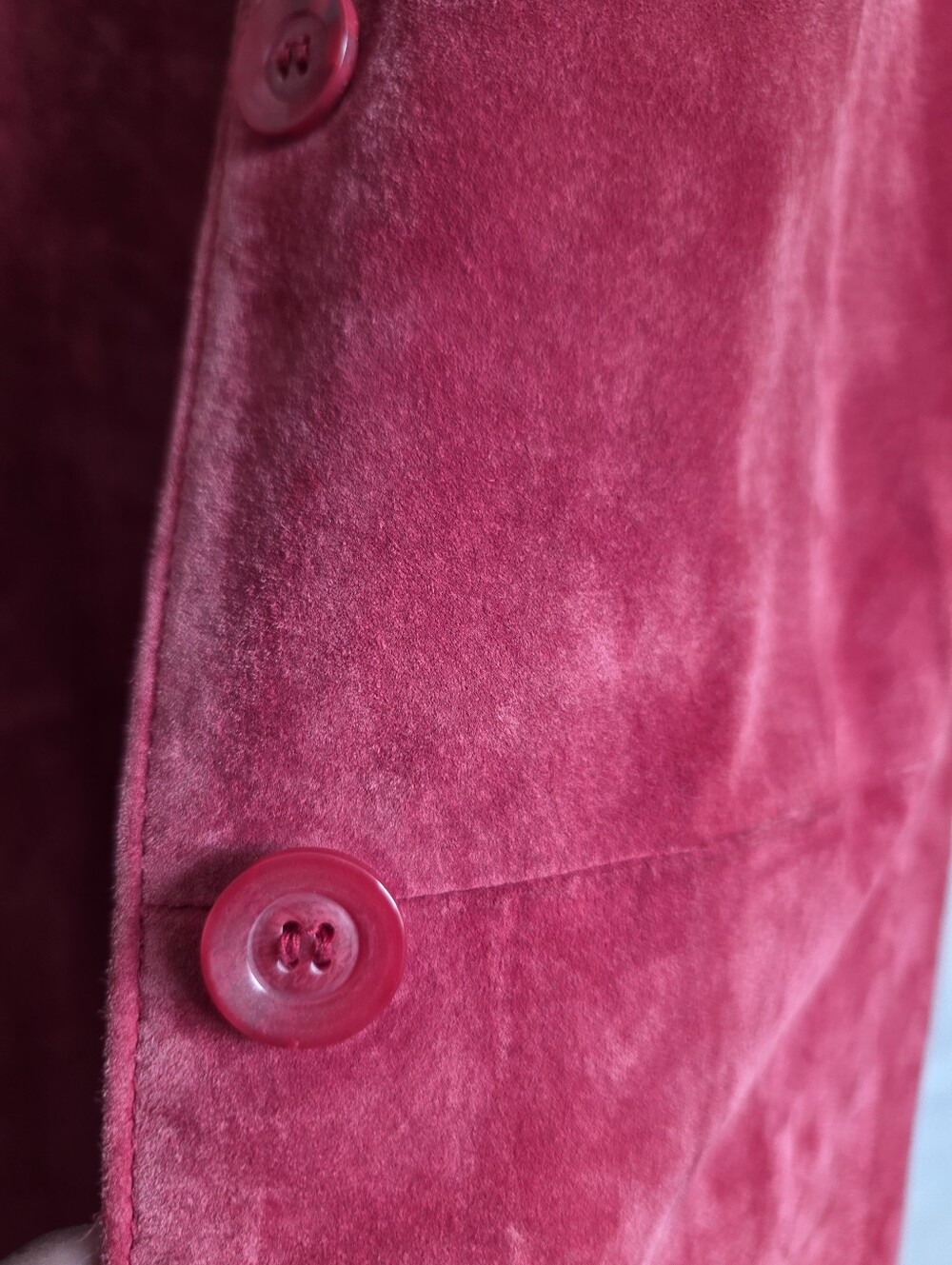 Dusty Ashy Red Suede Leather Shirt Jacket Womens M Button Down - Picture 5 of 10